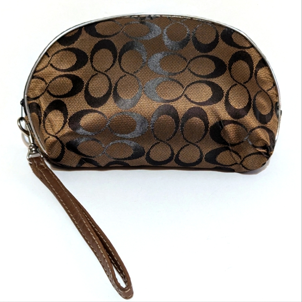Brown Fashion 5x8 Infinity Pattern Zipper Closure Cosmetic/Clutch NWOT
